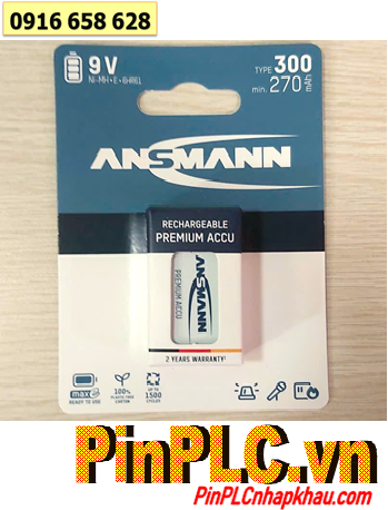 Ansman 9V-Type 300mAh /Min 270mAh 8.4V NiMh E-Block 6HR61, 6HR22 MẪU MỚI (Loại vỉ 1viên)